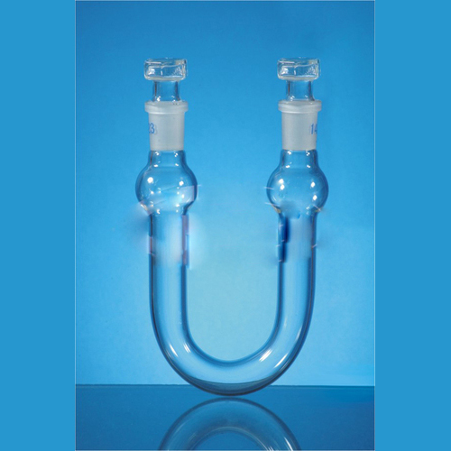U Tube Two Sockets with Stopper - Laboratory Glassware for Scientific Applications | Glacierindia